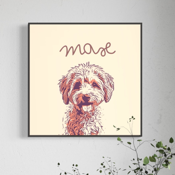 Custom Pet Line Pop Art  Portrait