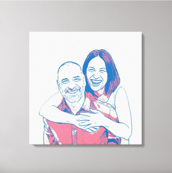 Custom Canvas Grid Line Pop Art Portrait